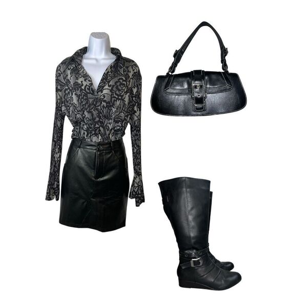 Women’s Vegan Faux Leather Mini Skirt MEDIUM - Picture 6 of 6